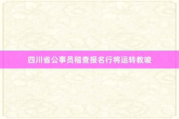 四川省公事员稽查报名行将运转教唆